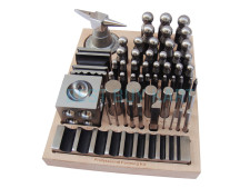 56 Pcs Jumbo Dapping Punch Set Doming & Steel Swage Block - Jewelry Forming Kit - picture 1