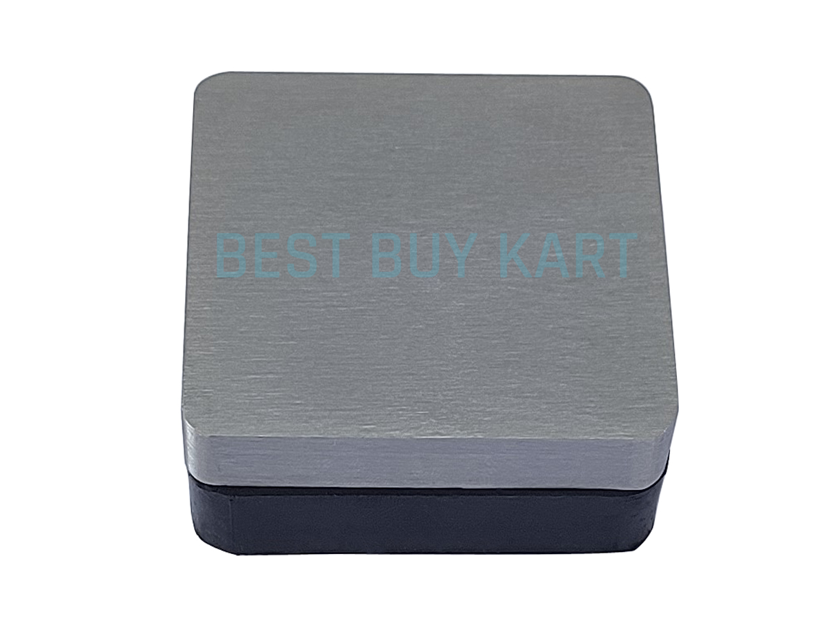Square Bench Block Steel Fixed On Rubber Base Size 2.1/2 inch x 2.1/2 inch x 1 inch