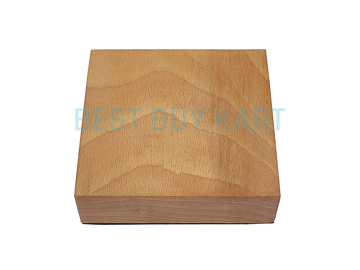 Wooden Dapping Block With Rubber Base Size 4 Inch X 4 Inch X 1 Inch